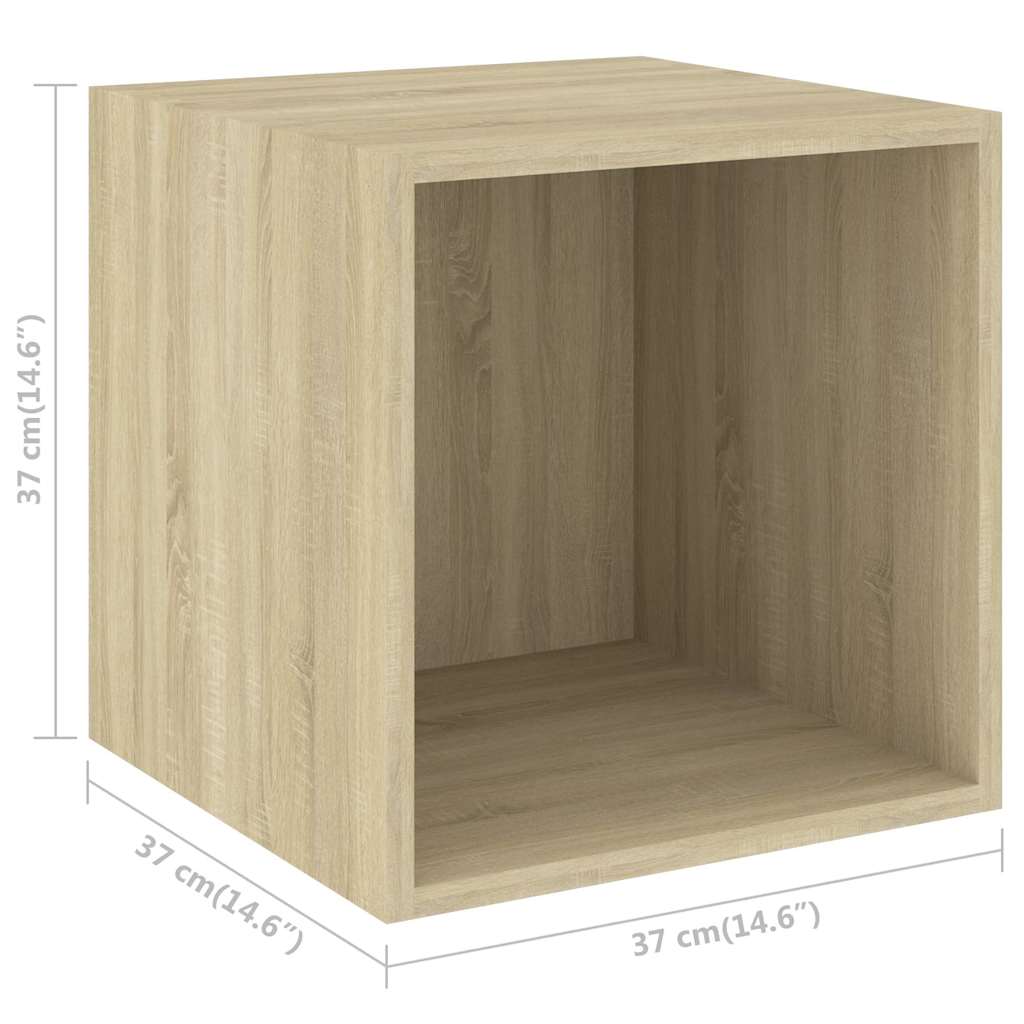 805455 vidaXL Wall Cabinets 4 pcs Sonoma Oak 37x37x37 cm Engineered Wood