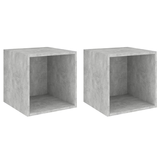 Wall Cabinets 2 pcs Concrete Grey 37x37x37 cm Engineered Wood Wall Cabinets 2 pcs Concrete Grey 37x37x37 cm Engineered Wood