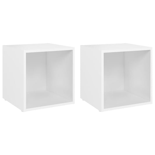 805499 vidaXL 2 Piece TV Cabinet Set White 37x35x37 cm Engineered Wood 805499 vidaXL 2 Piece TV Cabinet Set White 37x35x37 cm Engineered Wood