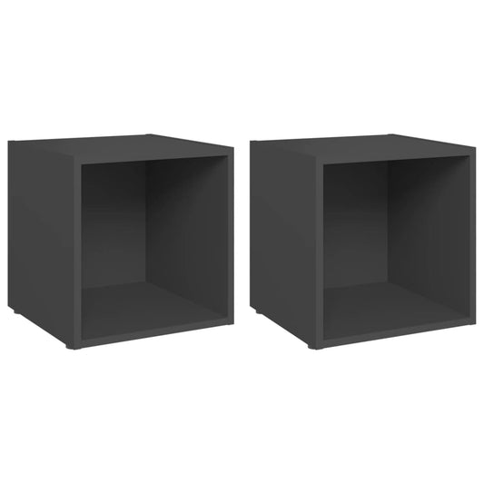 805505 vidaXL 2 Piece TV Cabinet Set Grey 37x35x37 cm Engineered Wood 805505 vidaXL 2 Piece TV Cabinet Set Grey 37x35x37 cm Engineered Wood