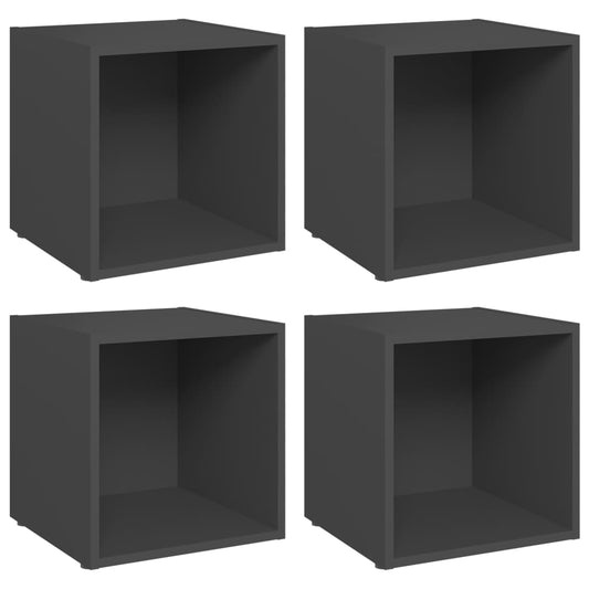 805506 vidaXL 4 Piece TV Cabinet Set Grey 37x35x37 cm Engineered Wood 805506 vidaXL 4 Piece TV Cabinet Set Grey 37x35x37 cm Engineered Wood