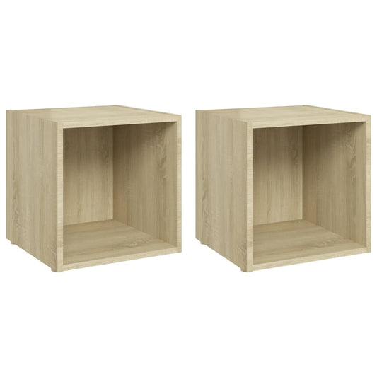 805508 vidaXL 2 Piece TV Cabinet Set Sonoma Oak 37x35x37 cm Engineered Wood 805508 vidaXL 2 Piece TV Cabinet Set Sonoma Oak 37x35x37 cm Engineered Wood