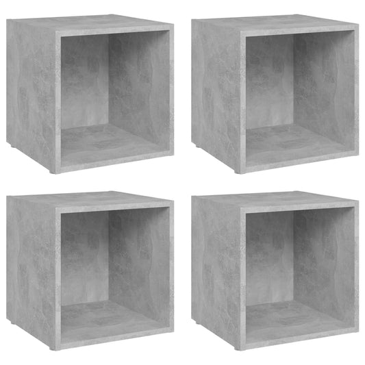 805512 vidaXL 4 Piece TV Cabinet Set Concrete Grey 37x35x37 cm Engineered Wood 805512 vidaXL 4 Piece TV Cabinet Set Concrete Grey 37x35x37 cm Engineered Wood