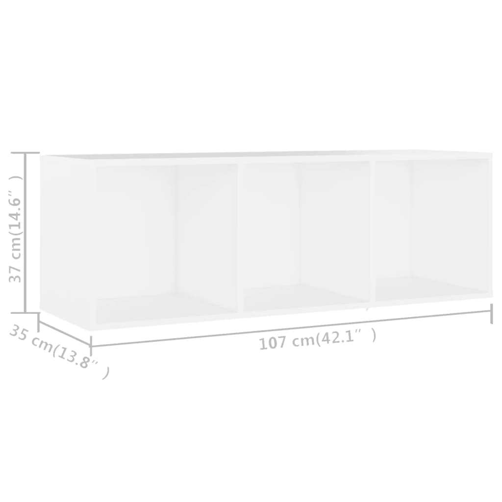 805534 vidaXL TV Cabinet White 107x35x37 cm Engineered Wood