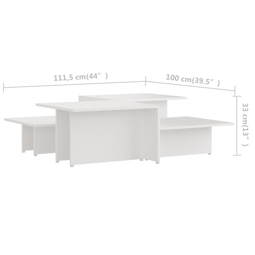 Coffee Table | Set of 2 | White | Chipboard | Coffee Table | Rectangular