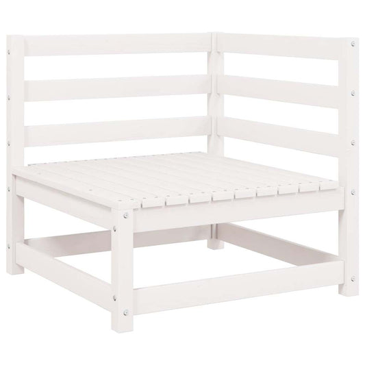 Garden Corner Sofa White Solid Wood Pine Garden Corner Sofa White Solid Wood Pine