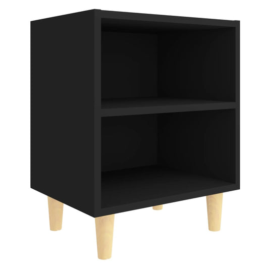 805781 vidaXL Bed Cabinet with Solid Wood Legs Black 40x30x50 cm 805781 vidaXL Bed Cabinet with Solid Wood Legs Black 40x30x50 cm