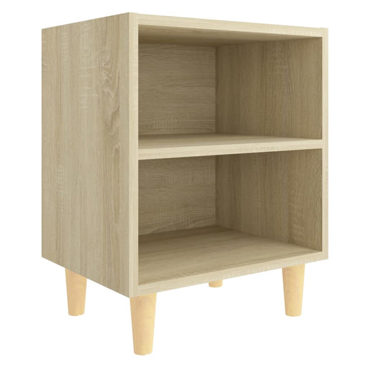 Bed Cabinet with Solid Wood Legs Sonoma Oak 40x30x50 cm Bed Cabinet with Solid Wood Legs Sonoma Oak 40x30x50 cm
