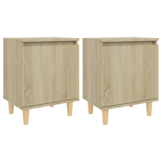 805822 vidaXL Bed Cabinets with Solid Wood Legs 2 pcs Sonoma Oak 40x30x50 cm 805822 vidaXL Bed Cabinets with Solid Wood Legs 2 pcs Sonoma Oak 40x30x50 cm