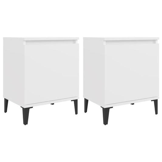 805834 vidaXL Bed Cabinets with Metal Legs White 40x30x50 cm 805834 vidaXL Bed Cabinets with Metal Legs White 40x30x50 cm