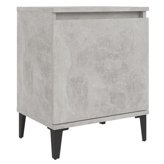 Bed Cabinet with Metal Legs Concrete Grey 40x30x50 cm Bed Cabinet with Metal Legs Concrete Grey 40x30x50 cm