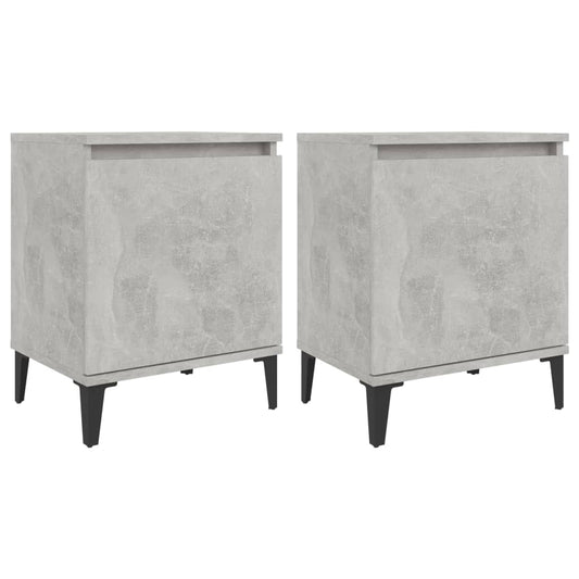 805842 vidaXL Bed Cabinets with Metal Legs Concrete Grey 40x30x50 cm 805842 vidaXL Bed Cabinets with Metal Legs Concrete Grey 40x30x50 cm