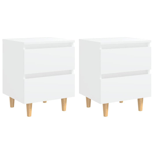 Bed Cabinets with Solid Pinewood Legs 2 pcs White 40x35x50 cm Bed Cabinets with Solid Pinewood Legs 2 pcs White 40x35x50 cm