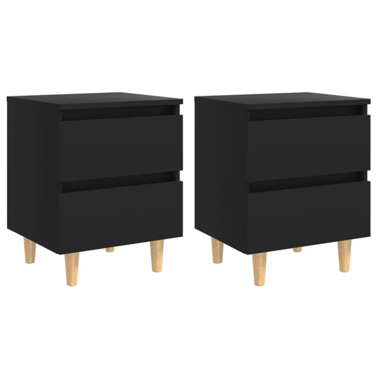Bed Cabinets with Solid Pinewood Legs 2 pcs Black 40x35x50 cm Bed Cabinets with Solid Pinewood Legs 2 pcs Black 40x35x50 cm