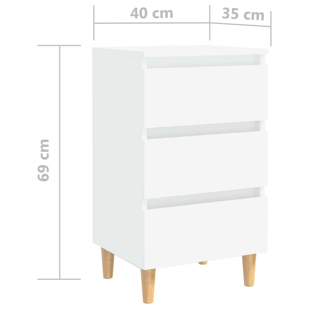 Bed Cabinet | White | Engineered wood, Solid eucalyptus wood