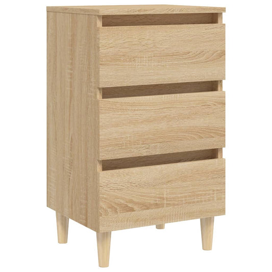 805893 vidaXL Bed Cabinet with Solid Wood Legs Sonoma Oak 40x35x69 cm 805893 vidaXL Bed Cabinet with Solid Wood Legs Sonoma Oak 40x35x69 cm