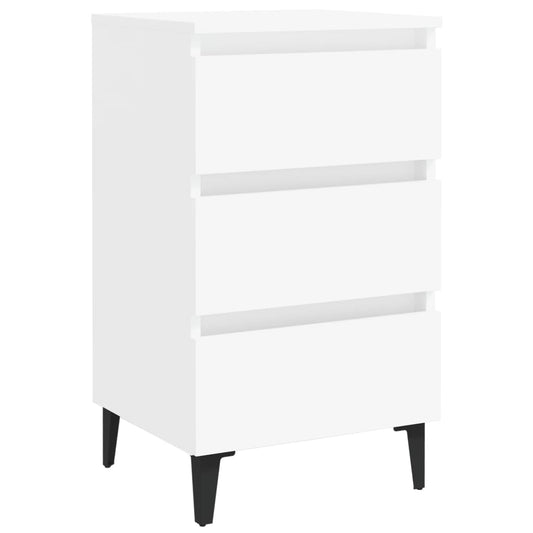 805905 vidaXL Bed Cabinet with Metal Legs White 40x35x69 cm 805905 vidaXL Bed Cabinet with Metal Legs White 40x35x69 cm