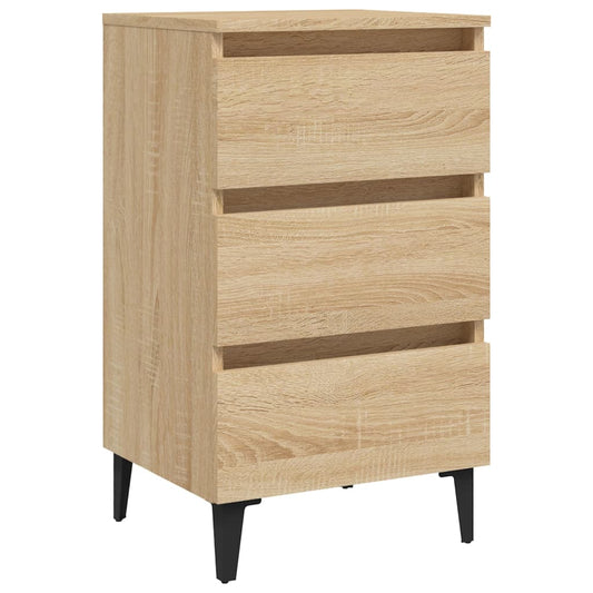 Bed Cabinet with Metal Legs Sonoma Oak 40x35x69 cm Bed Cabinet with Metal Legs Sonoma Oak 40x35x69 cm
