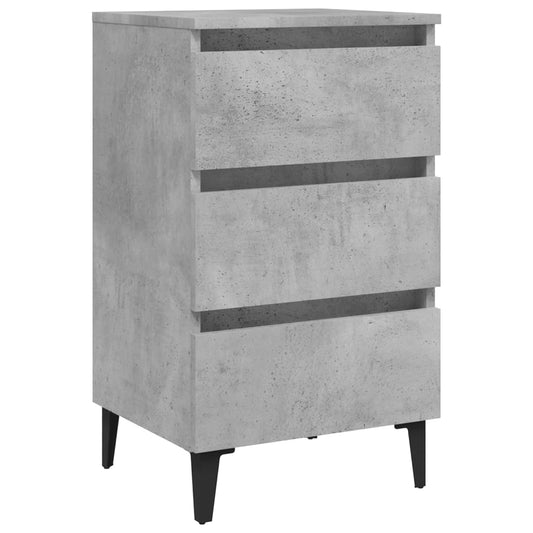 Bed Cabinet with Metal Legs Concrete Grey 40x35x69 cm Bed Cabinet with Metal Legs Concrete Grey 40x35x69 cm