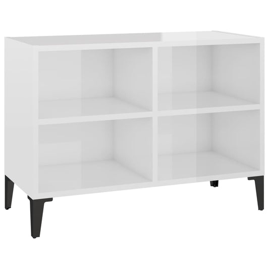 TV Cabinet with Metal Legs High Gloss White 69.5x30x50 cm TV Cabinet with Metal Legs High Gloss White 69.5x30x50 cm