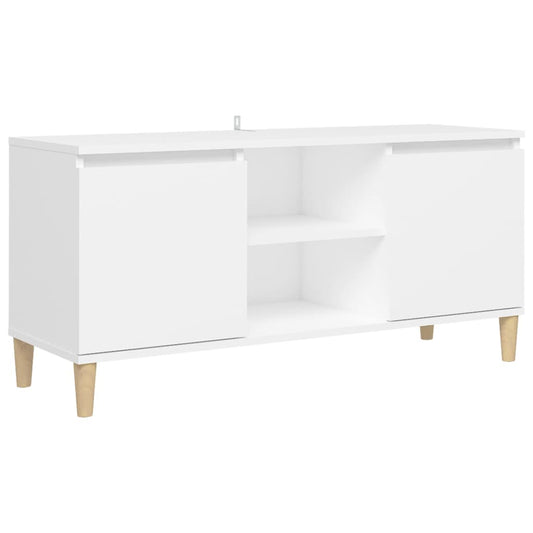 TV Cabinet with Solid Wood Legs White 103.5x35x50 cm TV Cabinet with Solid Wood Legs White 103.5x35x50 cm