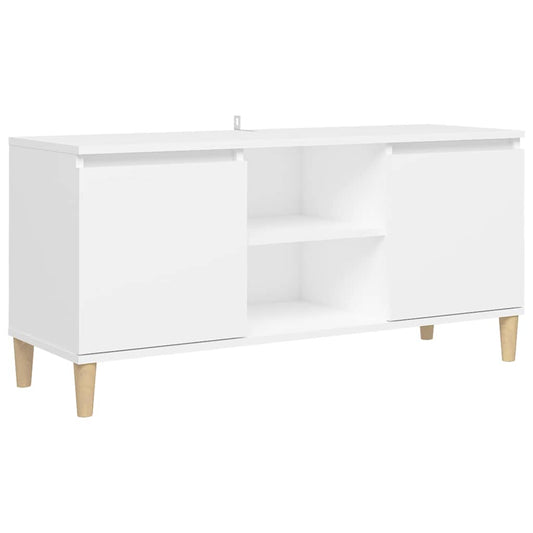 805959 vidaXL TV Cabinet with Solid Wood Legs White 103,5x35x50 cm 805959 vidaXL TV Cabinet with Solid Wood Legs White 103,5x35x50 cm