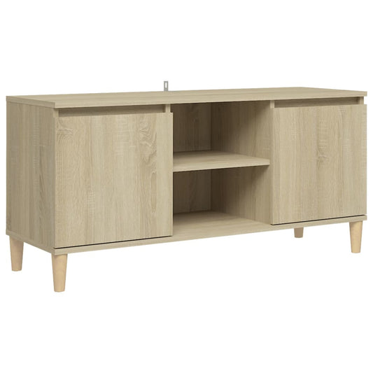 TV Cabinet with Solid Wood Legs Sonoma Oak 103.5x35x50 cm TV Cabinet with Solid Wood Legs Sonoma Oak 103.5x35x50 cm