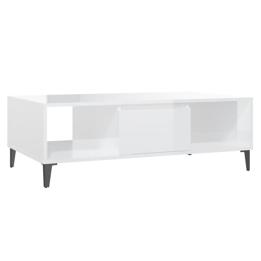Coffee Table High Gloss White 103.5x60x35 cm Engineered Wood Coffee Table High Gloss White 103.5x60x35 cm Engineered Wood