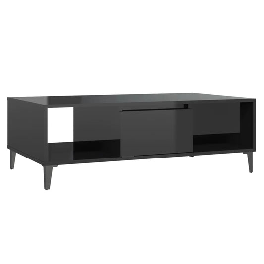 Coffee Table High Gloss Black 103.5x60x35 cm Engineered Wood Coffee Table High Gloss Black 103.5x60x35 cm Engineered Wood