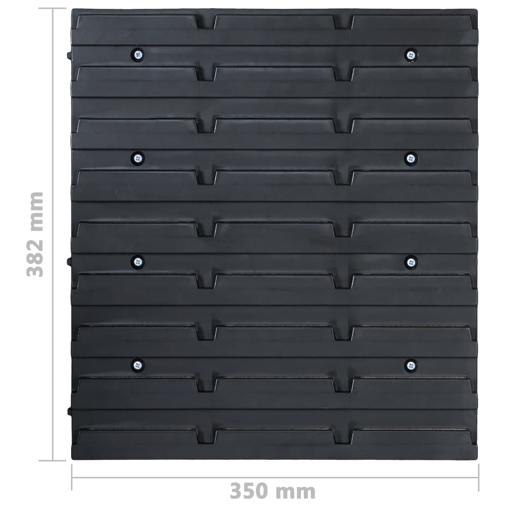 150806 vidaXL 96 Piece Storage Bin Kit with Wall Panels Red and Black