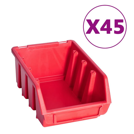 150807 vidaXL 96 Piece Storage Bin Kit with Wall Panels Red and Black 150807 vidaXL 96 Piece Storage Bin Kit with Wall Panels Red and Black