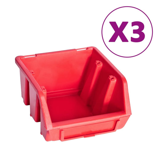 34 Piece Storage Bin Kit with Wall Panels Red and Black 34 Piece Storage Bin Kit with Wall Panels Red and Black