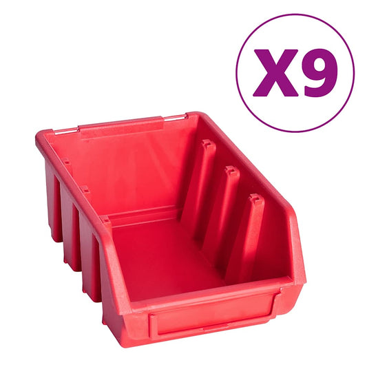 103 Piece Storage Bin Kit with Wall Panels Red and Black 103 Piece Storage Bin Kit with Wall Panels Red and Black