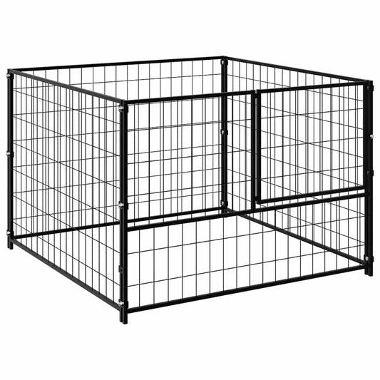 Dog Kennel Black 100x100x70 cm Steel Dog Kennel Black 100x100x70 cm Steel