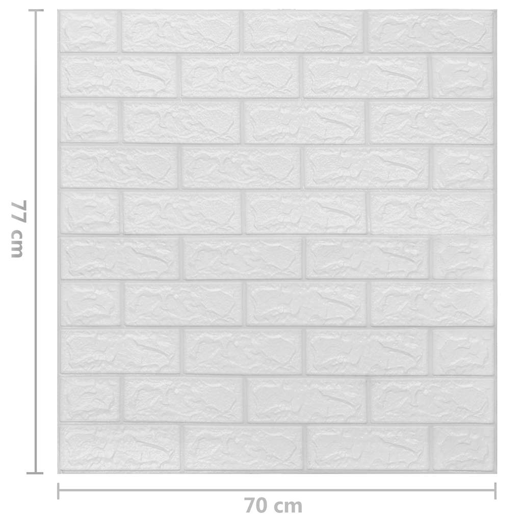 Wallpaper | Set of 10 | White | PE Foam | 70x77 cm | Wallpaper