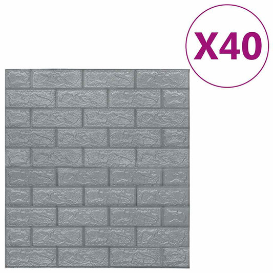 150723 vidaXL 3D Wallpaper Bricks Self-adhesive 40 pcs Anthracite 150723 vidaXL 3D Wallpaper Bricks Self-adhesive 40 pcs Anthracite