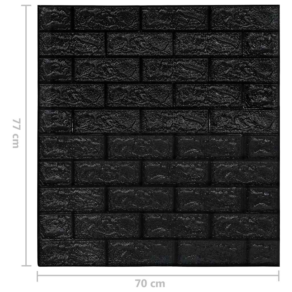 Wallpaper | Set of 20 | Black | PE Foam | 70 x 77 cm | Pattern