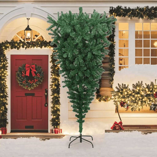 Upside-down Artificial Christmas Tree with Stand Green 240 cm Upside-down Artificial Christmas Tree with Stand Green 240 cm