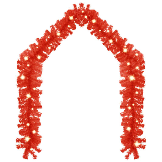 Christmas Garland with LED Lights 20 m Red Christmas Garland with LED Lights 20 m Red