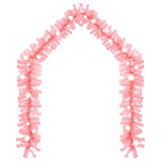 Christmas Garland with LED Lights 5 m Pink Christmas Garland with LED Lights 5 m Pink