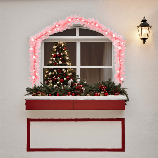 Christmas Garland with LED Lights 10 m Pink Christmas Garland with LED Lights 10 m Pink