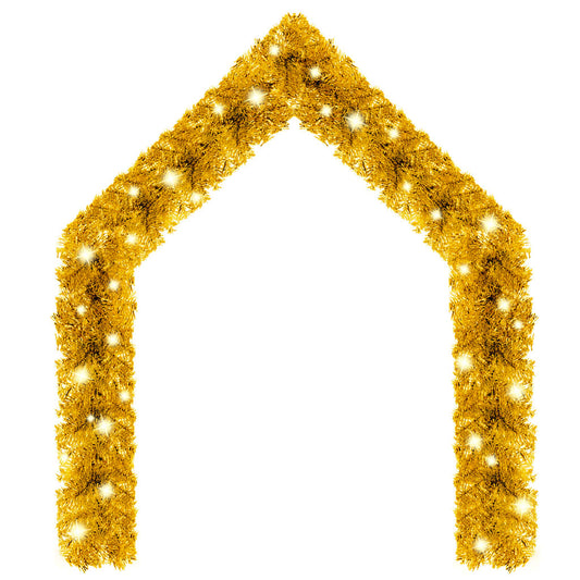 Christmas Garland with LED Lights 5 m Gold Christmas Garland with LED Lights 5 m Gold