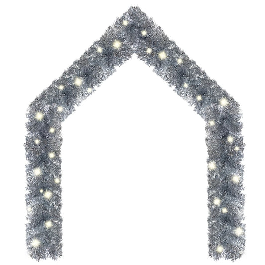 Christmas Garland with LED Lights 20 m Silver Christmas Garland with LED Lights 20 m Silver