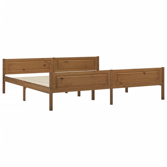Bed Frame | Honey Brown | Solid Pine Wood, Plywood | Double | Bed Frame Bed Frame | Honey Brown | Solid Pine Wood, Plywood | Double | Bed Frame