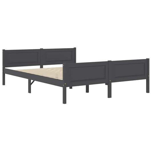 Bed Frame | Grey | Solid pinewood, plywood | Double | Durable | Bed Frame Bed Frame | Grey | Solid pinewood, plywood | Double | Durable | Bed Frame