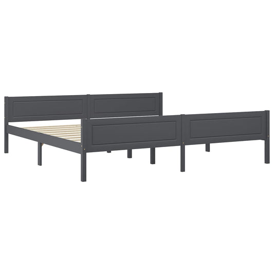 Bed Frame without Mattress Solid Pinewood Grey 200x200 cm Bed Frame without Mattress Solid Pinewood Grey 200x200 cm