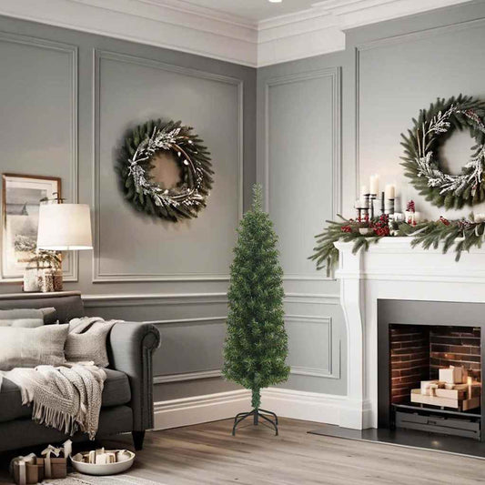 Slim Artificial Christmas Tree with Stand Green 120 cm PVC Slim Artificial Christmas Tree with Stand Green 120 cm PVC