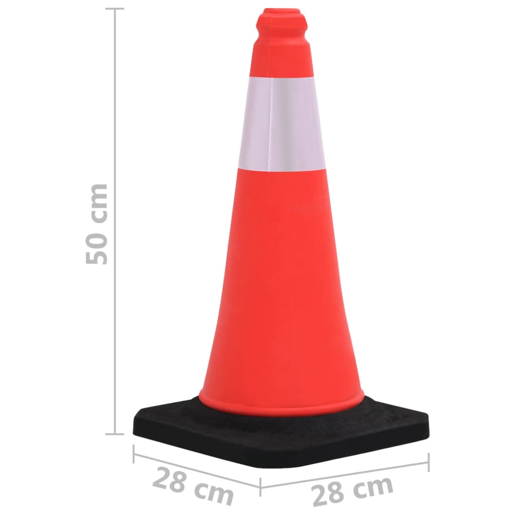 150941 vidaXL Reflective Traffic Cones with Heavy Bases 4 pcs 50 cm