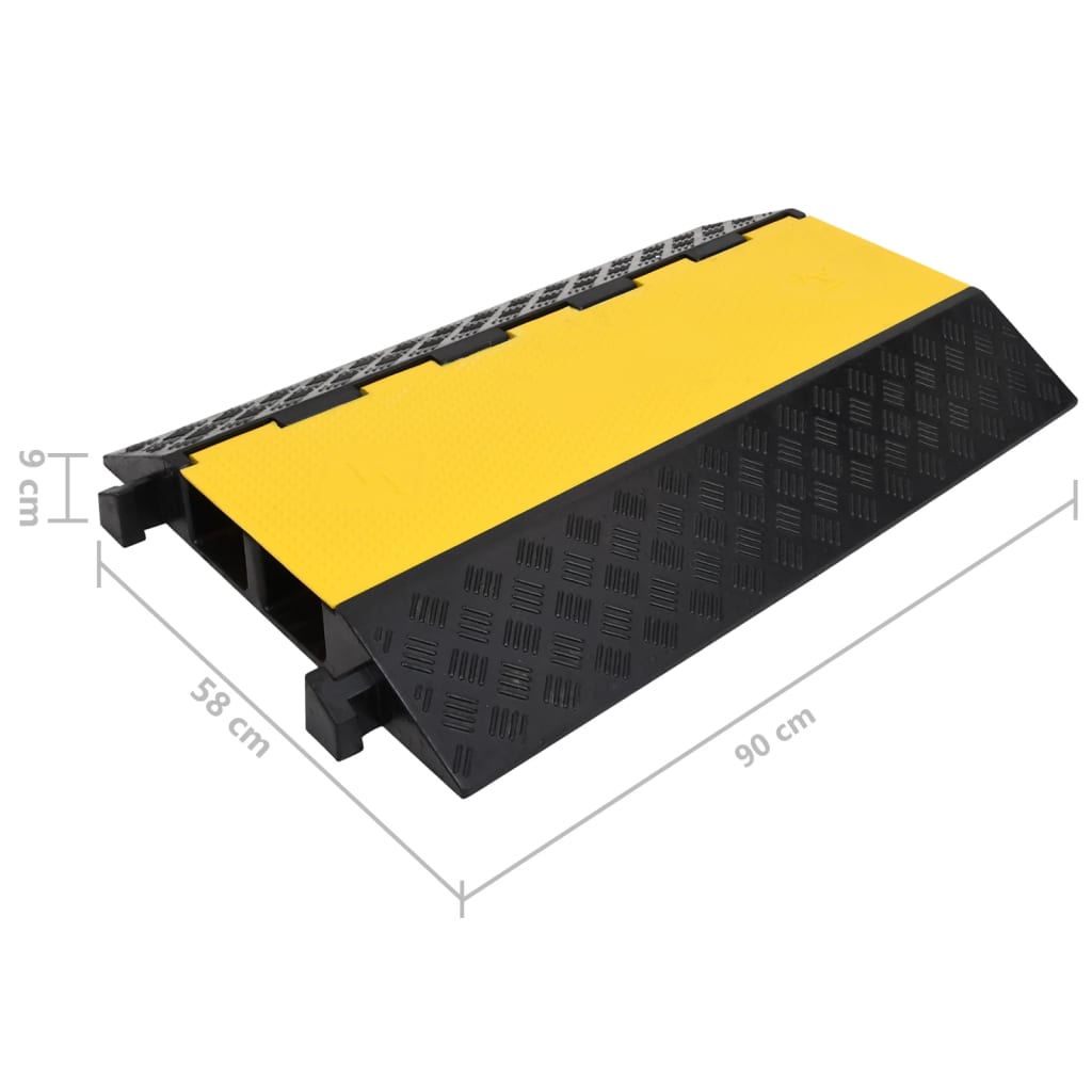 150966 vidaXL Cable Protector Ramp with 2 Channels 90 cm Rubber