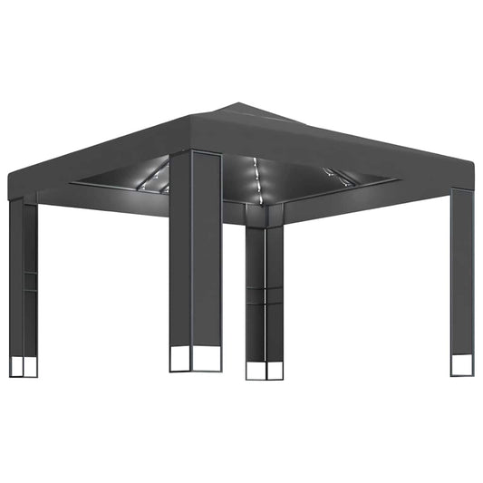 Gazebo with Double Roof&LED String Lights 3x3 m Anthracite Gazebo with Double Roof&LED String Lights 3x3 m Anthracite